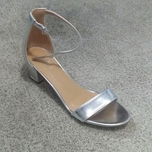 J. Adams Silver Block Heels